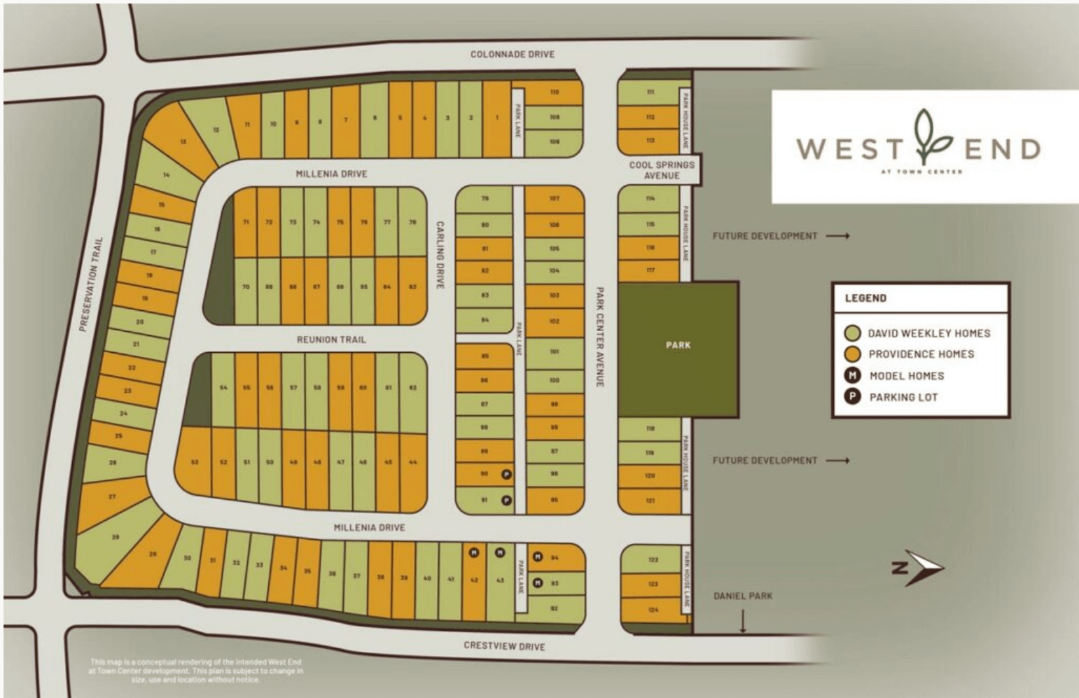 West End at Town Center Nocatee Plat Map